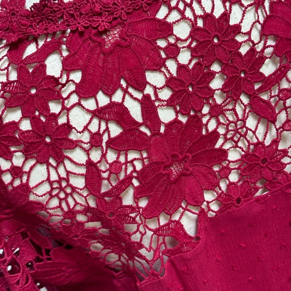 Oddi burgundy crochet detail tunic top - Picture 8 of 10